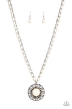 Load image into Gallery viewer, Sahara Suburb- White and Silver Necklace- Paparazzi Accessories