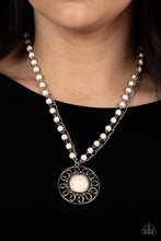 Load image into Gallery viewer, Sahara Suburb- White and Silver Necklace- Paparazzi Accessories