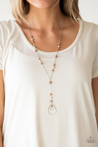 Sandstone Savannahs- Brown and Silver Necklace- Paparazzi Accessories