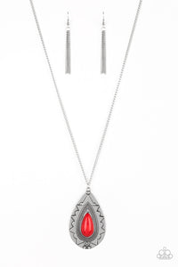 Sedona Solstice- Red and Silver Necklace- Paparazzi Accessories