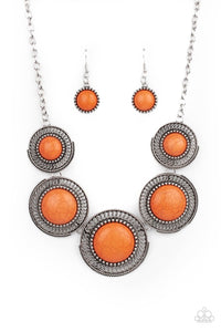 She Went West- Orange and Silver Necklace- Paparazzi Accessories
