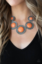 Load image into Gallery viewer, She Went West- Orange and Silver Necklace- Paparazzi Accessories