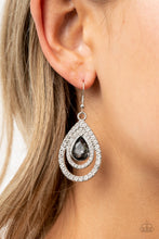 Load image into Gallery viewer, So The Story GLOWS- White and Silver Earrings- Paparazzi Accessories