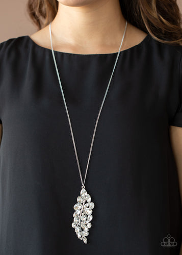 Take A Final BOUGH- White and Silver Necklace- Paparazzi Accessories