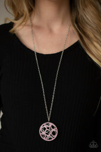 Thanks A MEDALLION- Pink and Silver Necklace- Paparazzi Accessories