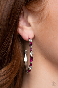 There Goes The Neighborhood- Pink and Silver Earrings- Paparazzi Accessories