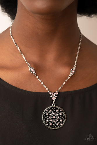 TIMELESS Traveler- Pink and Silver Necklace- Paparazzi Accessories