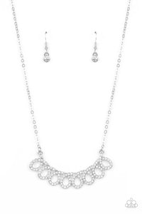 Timeless Trimmings- White and Silver Necklace- Paparazzi Accessories