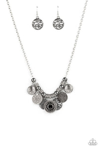 To Coin A Phrase- Black and Silver Necklace- Paparazzi Accessories