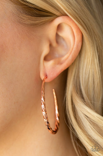 Twisted Edge- Copper Earrings- Paparazzi Accessories