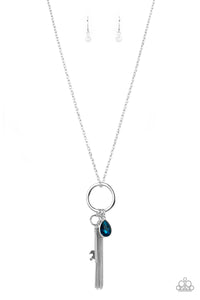 Unlock Your Sparkle- Blue and Silver Necklace- Paparazzi Accessories