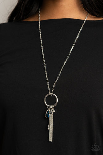 Unlock Your Sparkle- Blue and Silver Necklace- Paparazzi Accessories