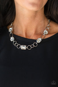 Urban District- White and Silver Necklace- Paparazzi Accessories