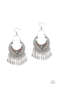 Walk On The Wildside- Multicolored Silver Earrings- Paparazzi Accessories
