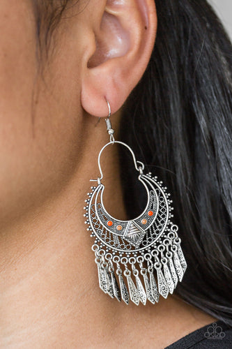 Walk On The Wildside- Multicolored Silver Earrings- Paparazzi Accessories