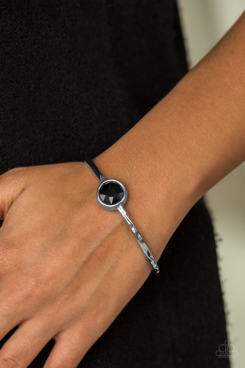 Diamonds For Breakfast- Black and Silver Bracelet- Paparazzi Accessories