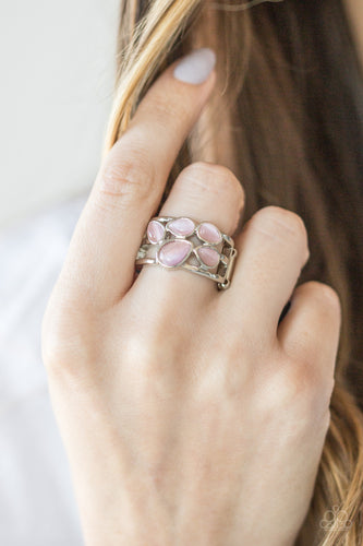 Dreamy Glow- Pink and Silver Ring- Paparazzi Accessories