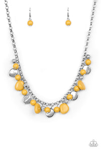 Flirtatiously Florida- Yellow and Silver Necklace- Paparazzi Accessories