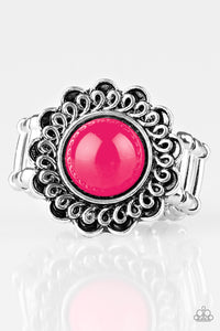 Garden Stroll- Pink and Silver Ring- Paparazzi Accessories