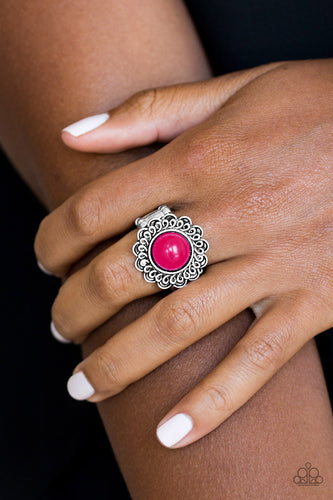 Garden Stroll- Pink and Silver Ring- Paparazzi Accessories