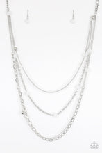 Load image into Gallery viewer, Glamour Grotto- Silver and White Necklace- Paparazzi Accessories