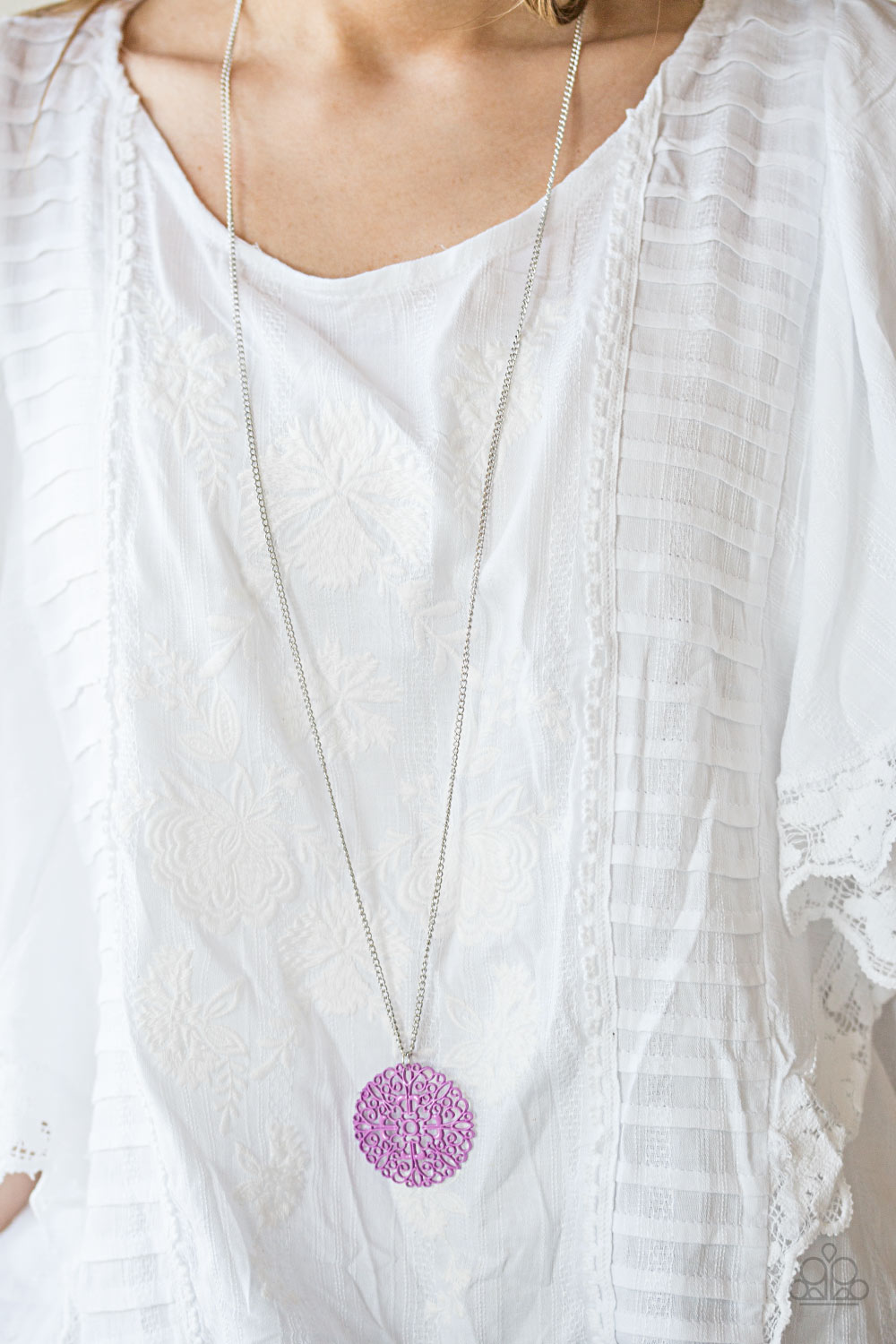 Midsummer Musical- Purple and Silver Necklace- Paparazzi Accessories