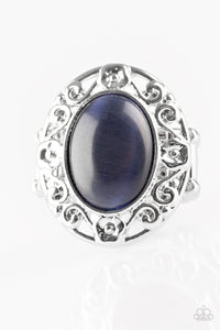 Moonlit Marigold- Blue and Silver Ring- Paparazzi Accessories