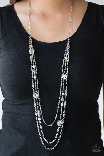 Pretty POP-tastic!- White and Silver Necklace- Paparazzi Accessories