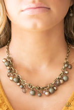 Load image into Gallery viewer, The Grit Crowd- Green and Brass Necklace- Paparazzi Accessories