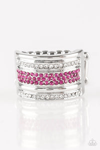 Top Dollar Drama- Pink and Silver Ring- Paparazzi Accessories