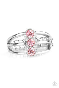 Triple Crown Winner- Pink and Silver Ring- Paparazzi Accessories
