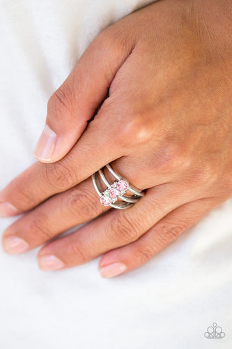 Triple Crown Winner- Pink and Silver Ring- Paparazzi Accessories