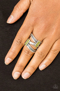 Urban Upscale- Green and Silver Ring- Paparazzi Accessories