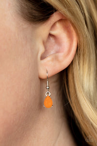 Above The Clouds- Orange and Silver Necklace- Paparazzi Accessories