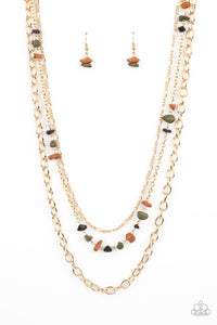 Artisanal Abundance- Multicolored Gold Necklace- Paparazzi Accessories