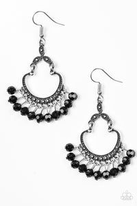 Babe Alert- Black and Silver Earrings- Paparazzi Accessories