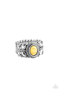 Butterfly Belle- Yellow and Silver Ring- Paparazzi Accessories