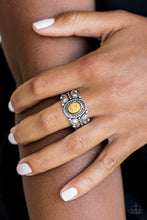 Load image into Gallery viewer, Butterfly Belle- Yellow and Silver Ring- Paparazzi Accessories