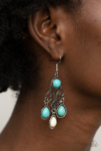 Canyon Chandelier- Multicolored Silver Earrings- Paparazzi Accessories