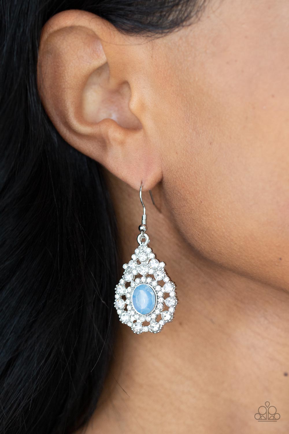 Celestial Charmer- Blue and Silver Earrings- Paparazzi Accessories