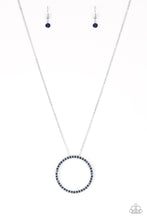 Load image into Gallery viewer, Center Of Attention- Blue and Silver Necklace- Paparazzi Accessories