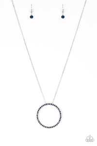 Center Of Attention- Blue and Silver Necklace- Paparazzi Accessories