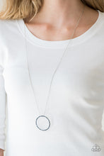 Load image into Gallery viewer, Center Of Attention- Blue and Silver Necklace- Paparazzi Accessories