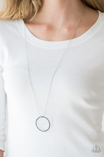 Center Of Attention- Blue and Silver Necklace- Paparazzi Accessories