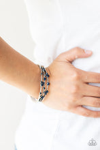 Load image into Gallery viewer, Cosmic Candescence- Blue and Silver Bracelet- Paparazzi Accessories