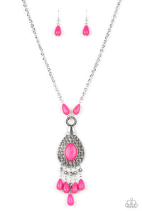 Cowgirl Couture- Pink and Silver Necklace- Paparazzi Accessories