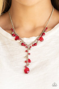 Crystal Couture- Red and Silver Necklace- Paparazzi Accessories