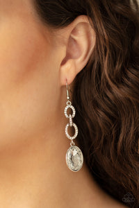 Extra Ice Queen- White and Silver Earrings- Paparazzi Accessories