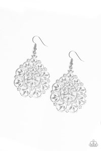 Garden Party Princess- White and Silver Earrings- Paparazzi Accessories