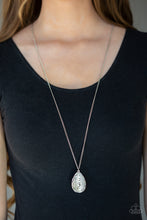 Load image into Gallery viewer, Gleaming Gardens- White and Silver Necklace- Paparazzi Accessories